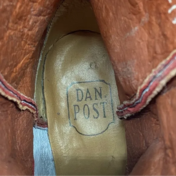 Dan Post DP3542 Leather Inlay Snip Toe Cowboy Boots Womens 6.5 M‎ Red