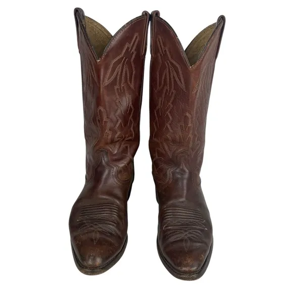 Dan Post Marlboro Brown Embroidered Cowboy Western Boots USA Men’s Size US 9 EW