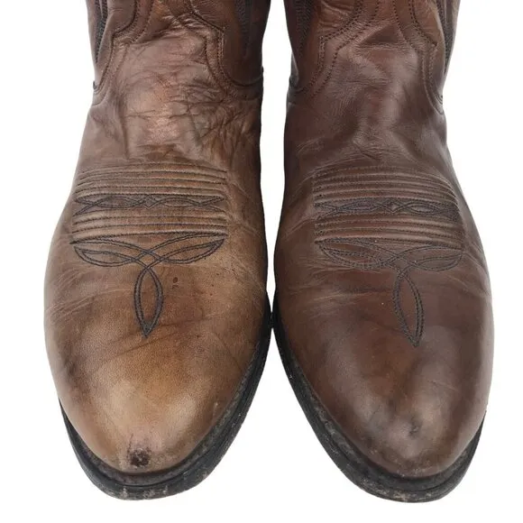 Dan Post Mens 8.5 D Brown Cowhide Leather Cowboy Boots Western Rodeo DP26623