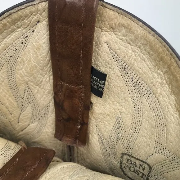 Dan Post Mens 8.5 D Brown Cowhide Leather Cowboy Boots Western Rodeo DP26623
