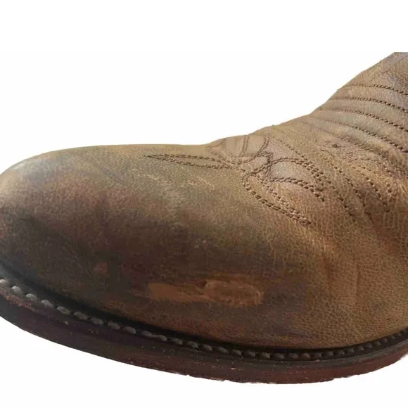 Dan Post Men’s Western Cowboy Boots 9.5D Brown Leather Upper &amp; Sole Rodeo Boho