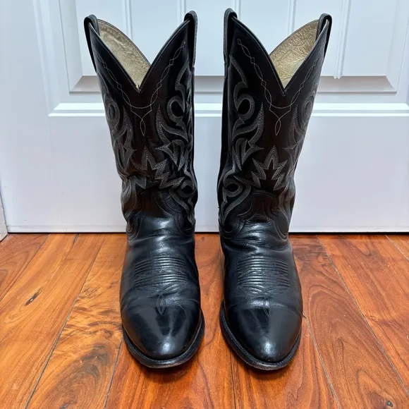 Dan Post Milwaukee Black Leather Cowboy Boots 11