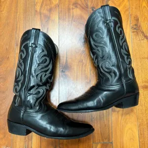 Dan Post Milwaukee Black Leather Cowboy Boots 11