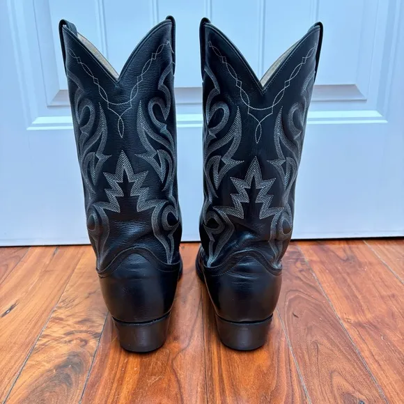 Dan Post Milwaukee Black Leather Cowboy Boots 11
