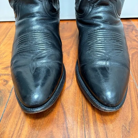 Dan Post Milwaukee Black Leather Cowboy Boots 11