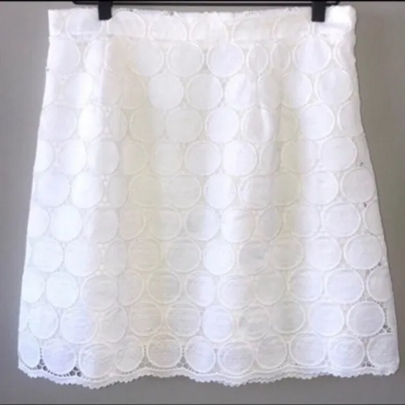Daniel Rainn for Anthropologie circle lace skirt white M NWT