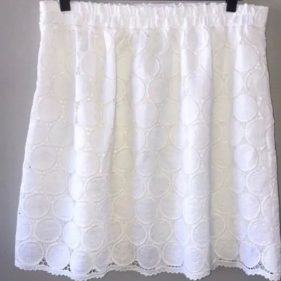 Daniel Rainn for Anthropologie circle lace skirt white M NWT