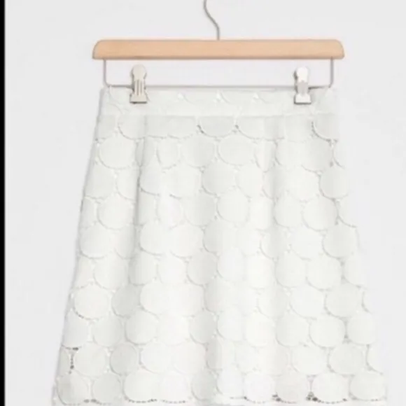 Daniel Rainn for Anthropologie circle lace skirt white M NWT