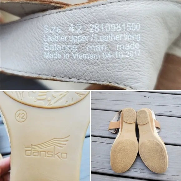 Dansko Charlotte Camel Tan Nubuck Suede Leather Boho Buckle Wedge Sandals 42