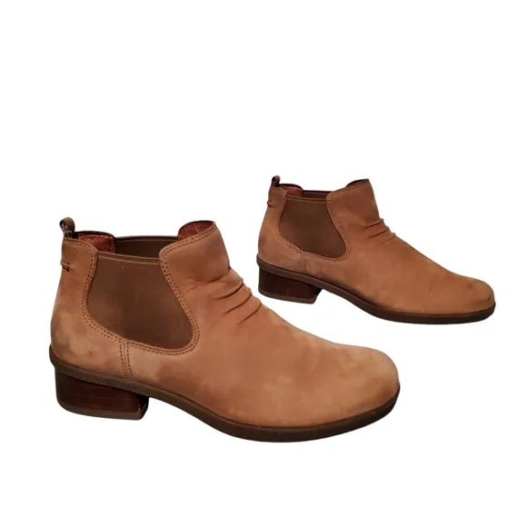 Dansko Tan Leather Slip-On Chelsea Ankle Booties Boots Women's 7-7.5, EU 38