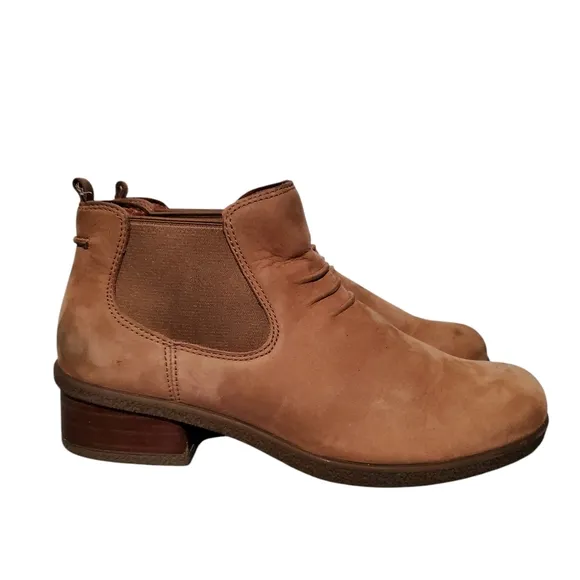 Dansko Tan Leather Slip-On Chelsea Ankle Booties Boots Women's 7-7.5, EU 38