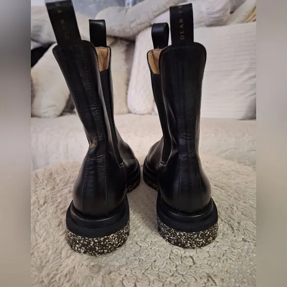 Dear Frances Sz 35 black leather Tony boots Italian