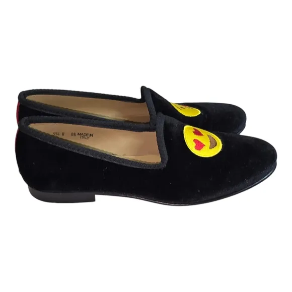 Del Toro Emoji Kiss velvet smoking slippers SIZE 8.5