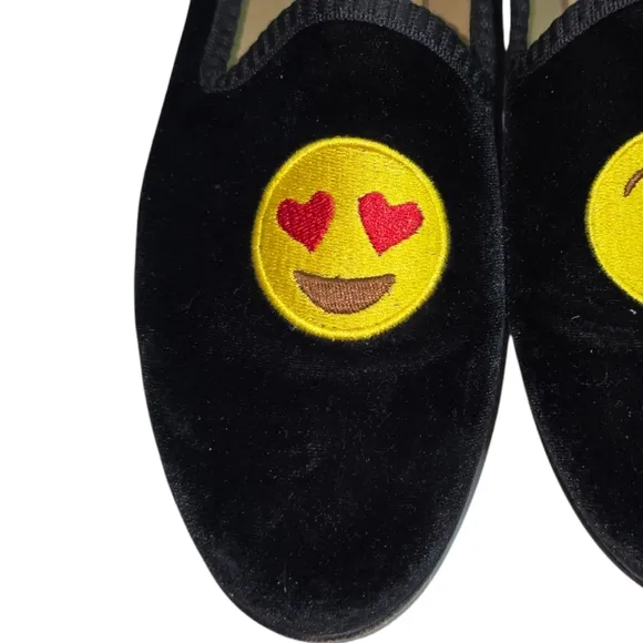 Del Toro Emoji Kiss velvet smoking slippers SIZE 8.5
