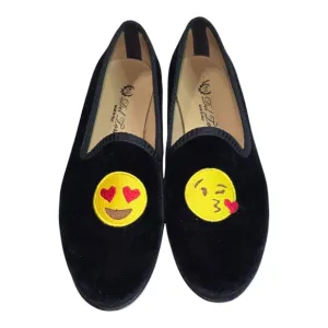 Del Toro Emoji Kiss velvet smoking slippers SIZE 8.5