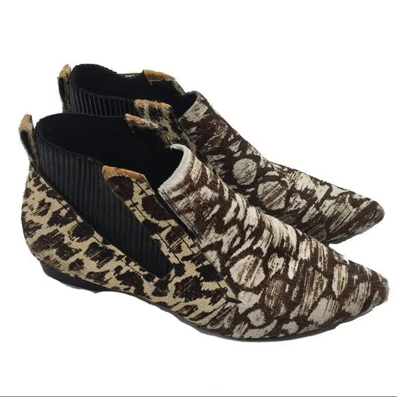 Derek Lam 10 Crosby Ponyhair Patterned Booties - 6.5