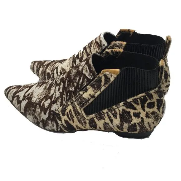 Derek Lam 10 Crosby Ponyhair Patterned Booties - 6.5