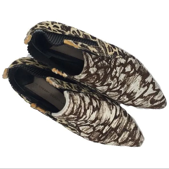 Derek Lam 10 Crosby Ponyhair Patterned Booties - 6.5