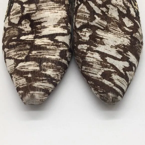 Derek Lam 10 Crosby Ponyhair Patterned Booties - 6.5