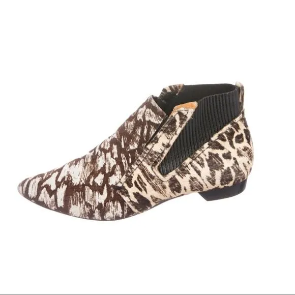 Derek Lam 10 Crosby Ponyhair Patterned Booties - 6.5