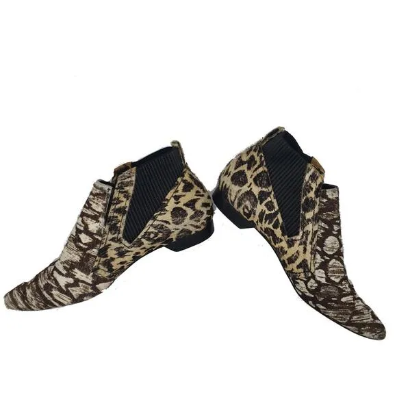 Derek Lam 10 Crosby Ponyhair Patterned Booties - 6.5