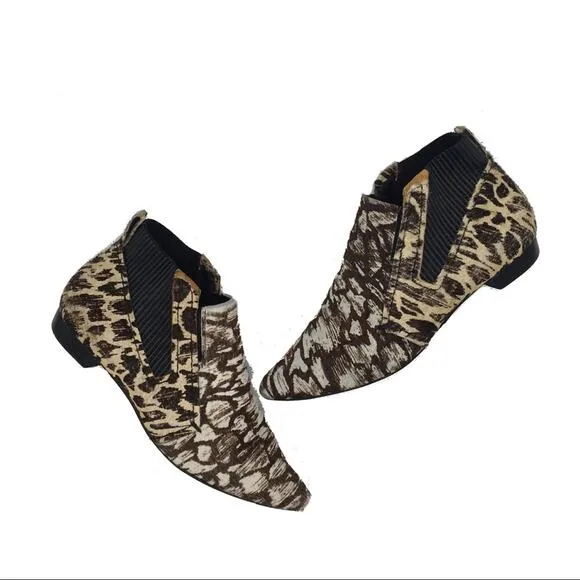 Derek Lam 10 Crosby Ponyhair Patterned Booties - 6.5