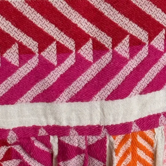 DEVOTION‎ TWINS Anthropologie Embroidered Square-Neck Mini Dress Size S Pink