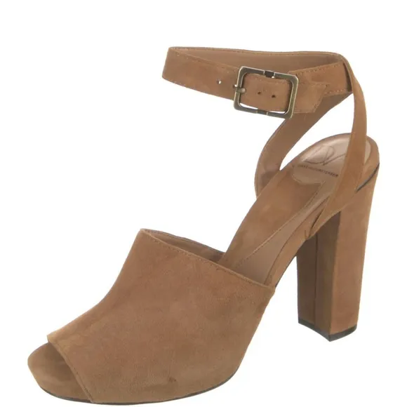 Diane Von Furstenberg caramel color suede strappy sandals SZ 8.5