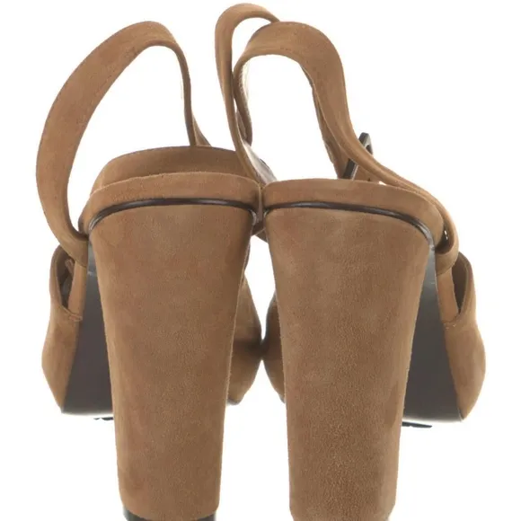 Diane Von Furstenberg caramel color suede strappy sandals SZ 8.5