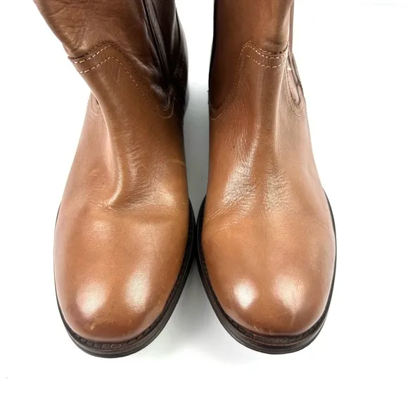 Diba Bell Ankle Boots 9 Brown Leather Slip On Bootie Womens