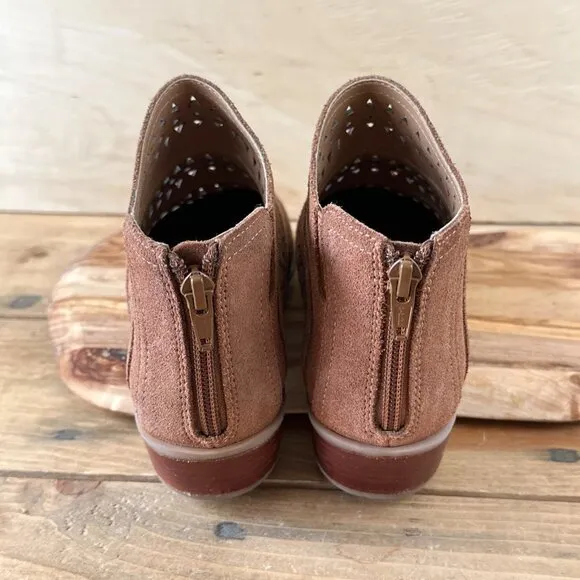 Diba Leather Boots Booties‎ Cut Out Brown 7 Chestnut Suede