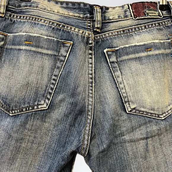 DIESEL Men's Denim Bermuda Shorts Mid-Rise Button Fly Washout Bottoms Jeans