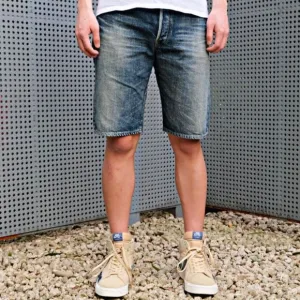 DIESEL Men's Denim Bermuda Shorts Mid-Rise Button Fly Washout Bottoms Jeans