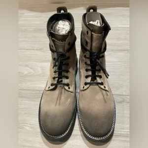 Diesel Men’s Off-White Canvas &amp; Suede D-Throuper Boots Size 45/US 12