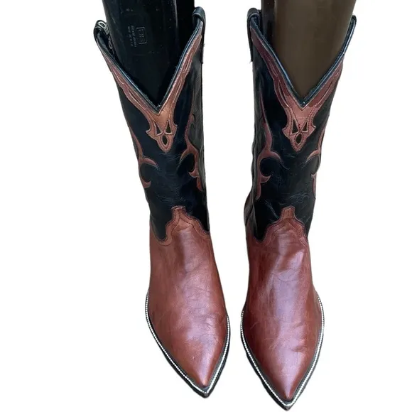 Dingo  Black &amp; Brown Leather Upper Western/ Cowboy Boots Size: 9