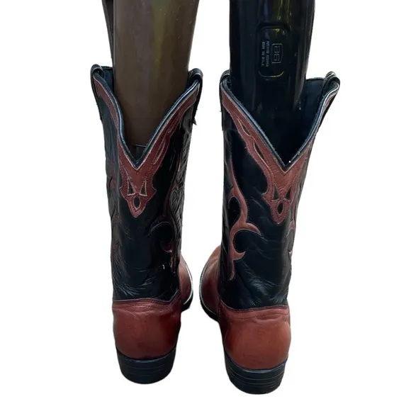 Dingo  Black &amp; Brown Leather Upper Western/ Cowboy Boots Size: 9