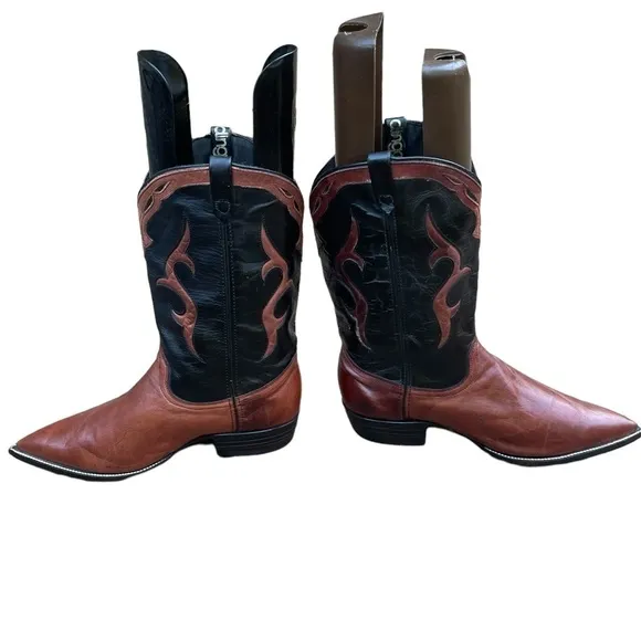 Dingo  Black &amp; Brown Leather Upper Western/ Cowboy Boots Size: 9