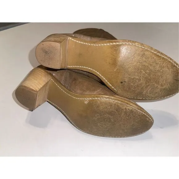 Dingo Womens Vintage Western Boots 8.5 M Cognac Suede Stacked Heel