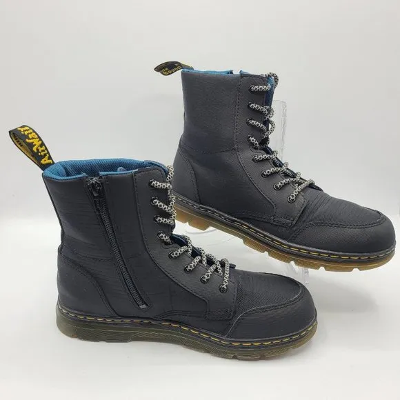 Doc Dr Martens Combs Leather AW004 Air Wair Black Leather Ankle Boots Size 6M 7L