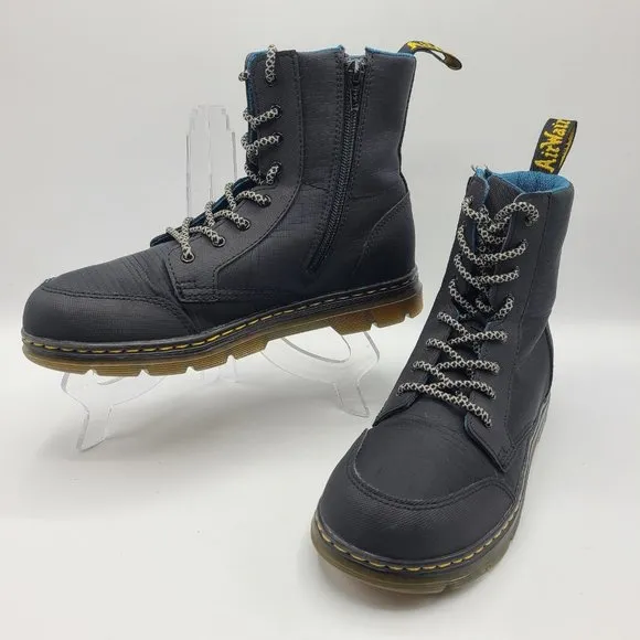 Doc Dr Martens Combs Leather AW004 Air Wair Black Leather Ankle Boots Size 6M 7L