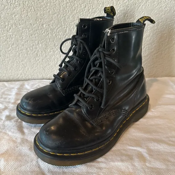 Doc Marten Classic Black Leather Lace Up Boots
