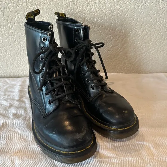 Doc Marten Classic Black Leather Lace Up Boots