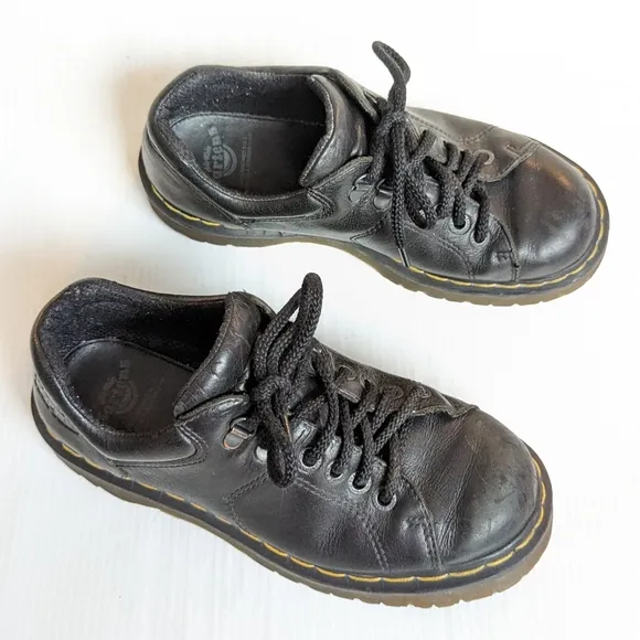 DOC MARTENS 8312 black leather lace-up Brogue Creepers Loafers