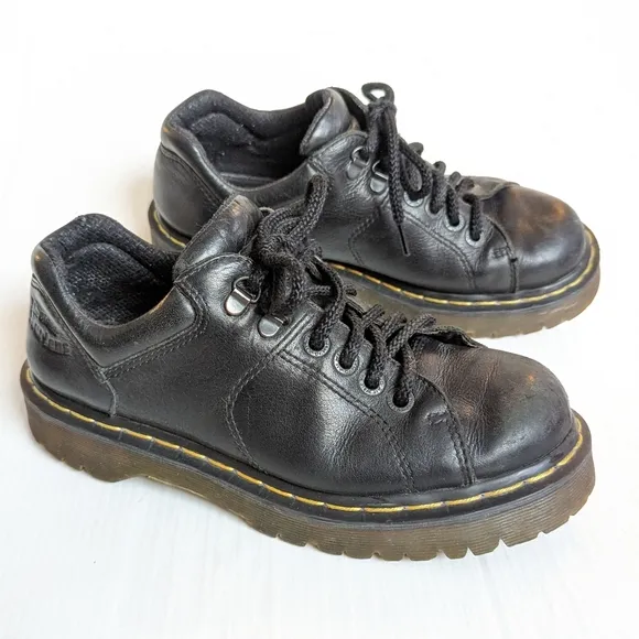 DOC MARTENS 8312 black leather lace-up Brogue Creepers Loafers
