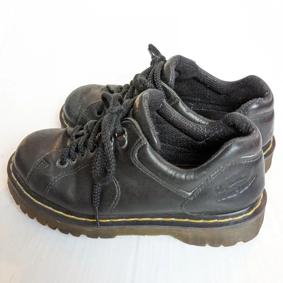 DOC MARTENS 8312 black leather lace-up Brogue Creepers Loafers