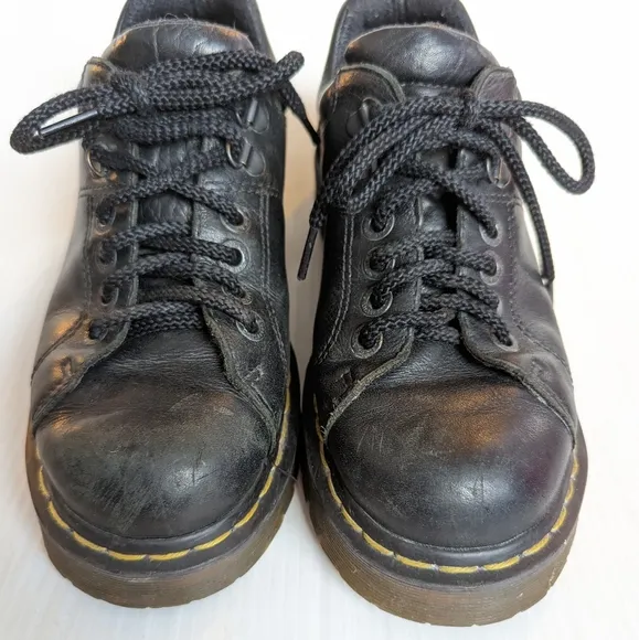 DOC MARTENS 8312 black leather lace-up Brogue Creepers Loafers