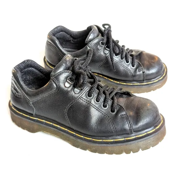 DOC MARTENS 8312 black leather lace-up Brogue Creepers Loafers