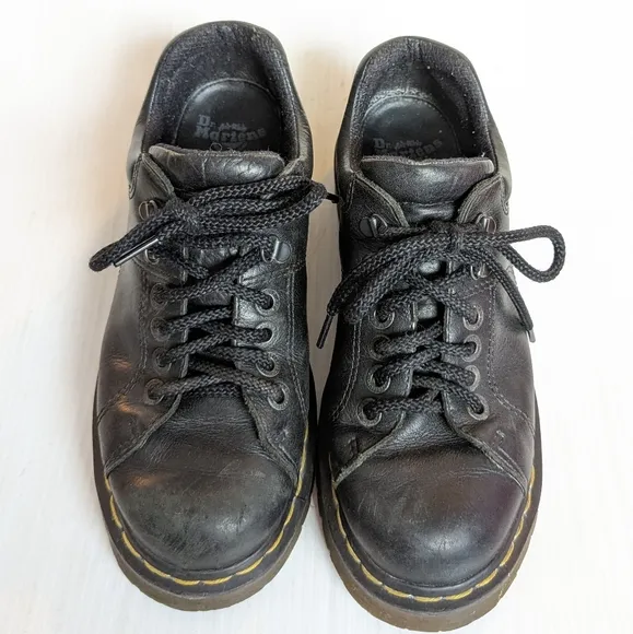 DOC MARTENS 8312 black leather lace-up Brogue Creepers Loafers