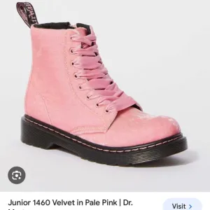 Doc Martin pink velvet boots