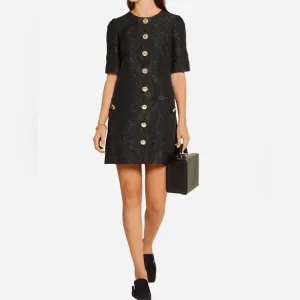 Dolce &amp; Gabbana JACQUARD BUTTON-EMBELLISHED Dress
